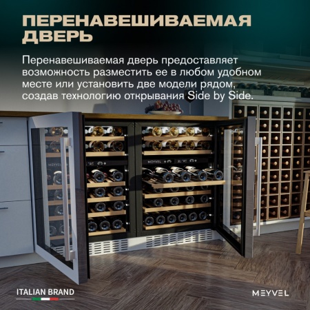 Винный шкаф Meyvel MV46PRO-KWT2 двухзонный под столешницу